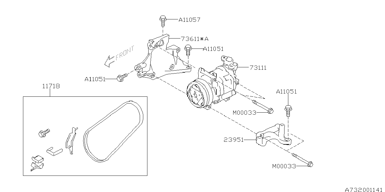 Subaru 73111-FG001 - Compresor, climatizare aaoparts.ro