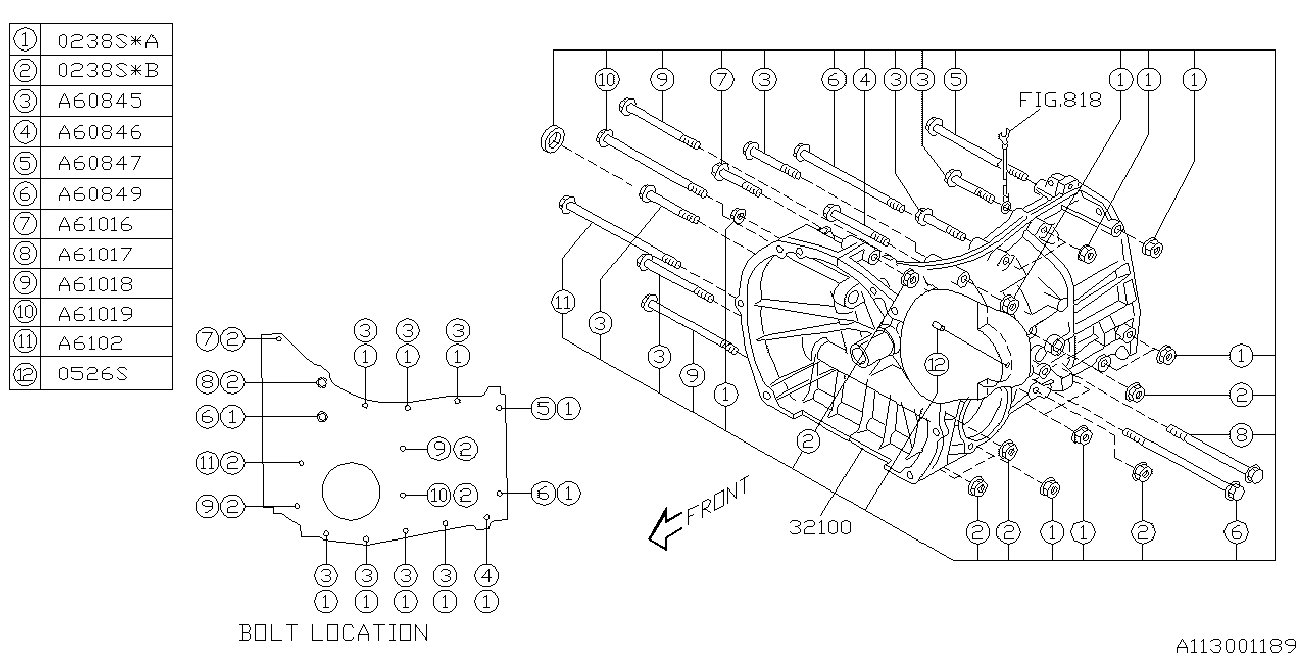 Subaru 023810000 - Piulita,galeria de evacuare aaoparts.ro