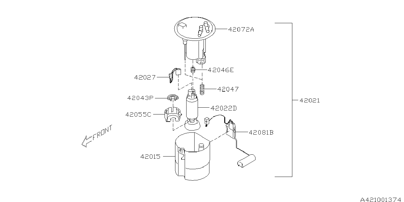 Subaru 42021FJ000 - Modul alimentare combustibil aaoparts.ro