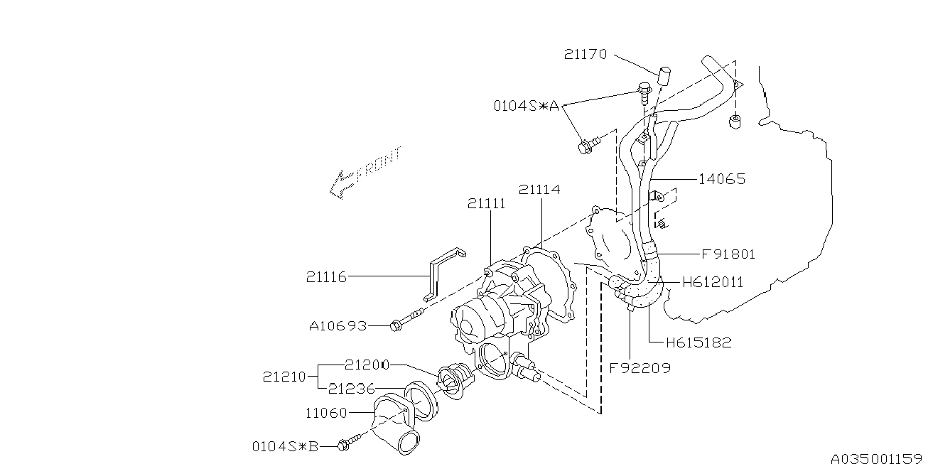 Subaru 21210AA030 - Termostat,lichid racire aaoparts.ro