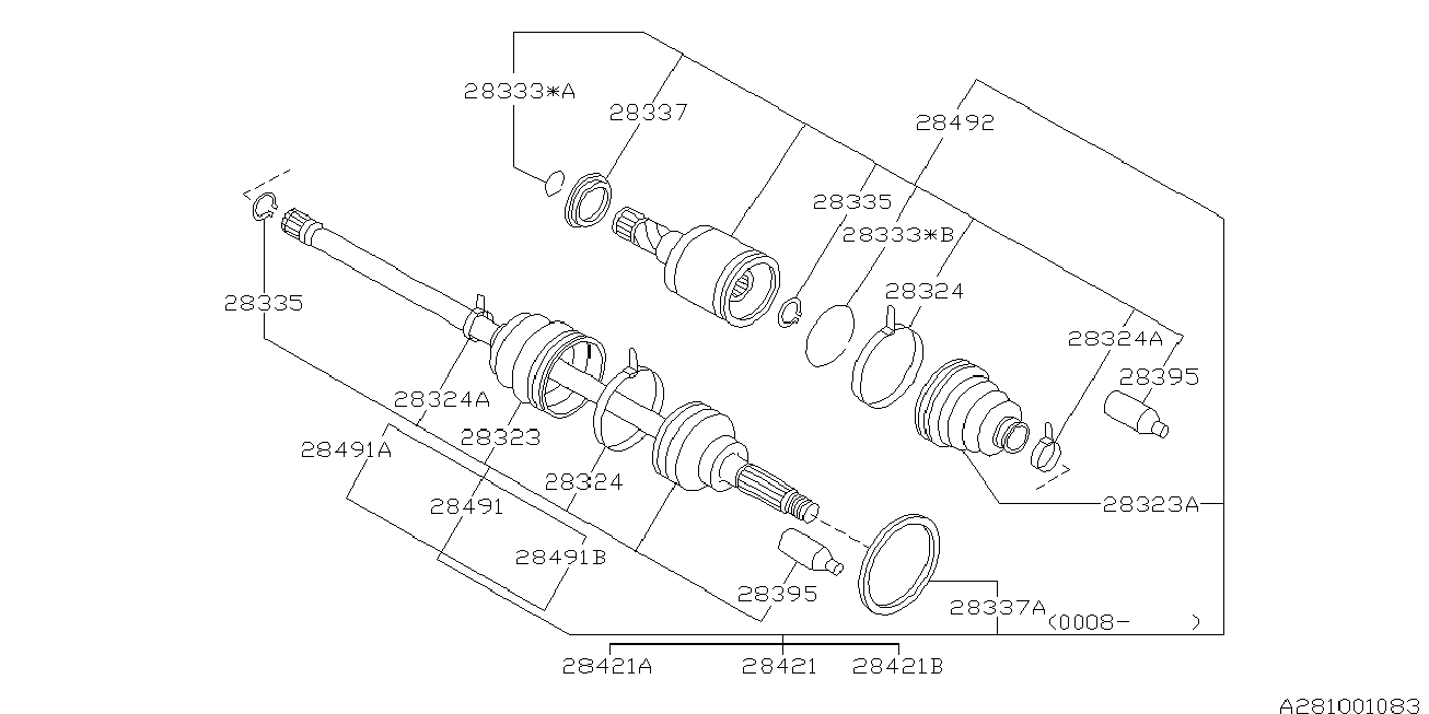 Subaru 28023-AA081 - Burduf cauciuc, articulatie planetara aaoparts.ro