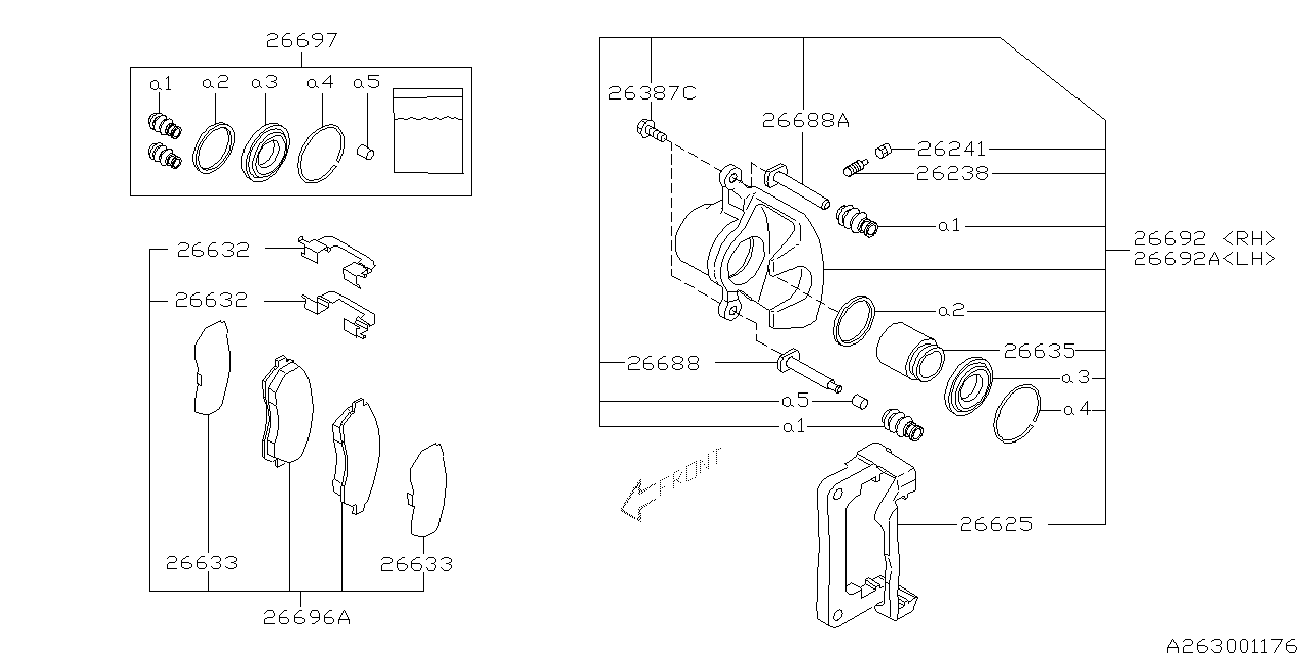 Subaru 26692-AE041 - Etrier frana aaoparts.ro