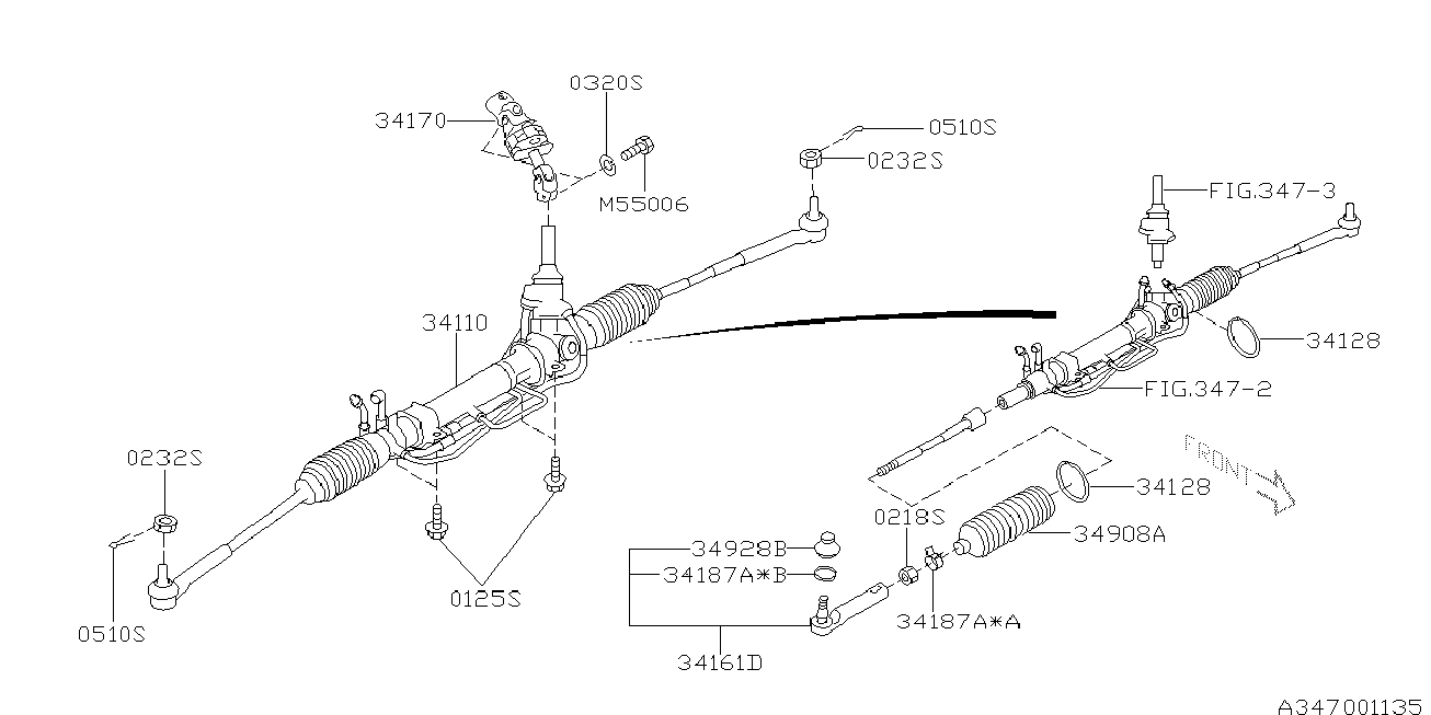 Subaru 34137-SA000 - Ansamblu burduf, directie aaoparts.ro