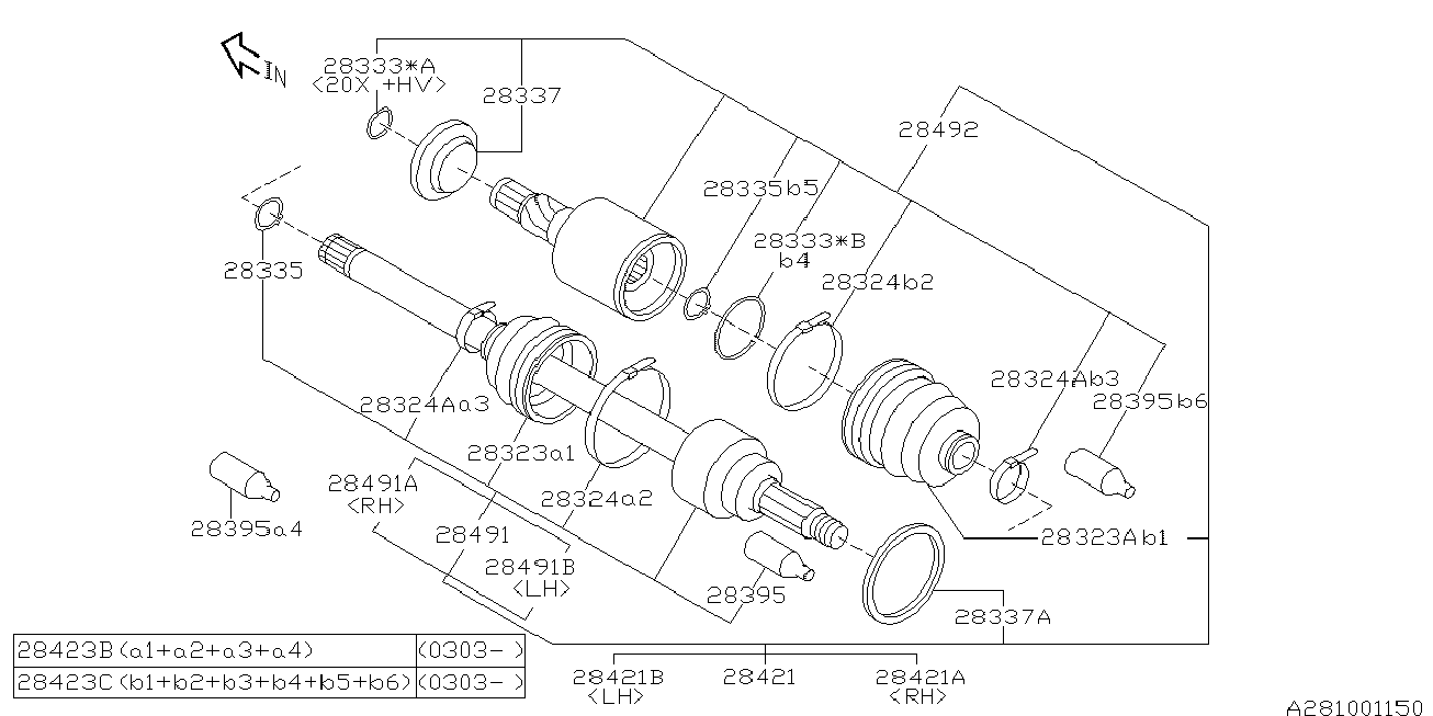 Subaru 28423-FE000 - Burduf cauciuc, articulatie planetara aaoparts.ro