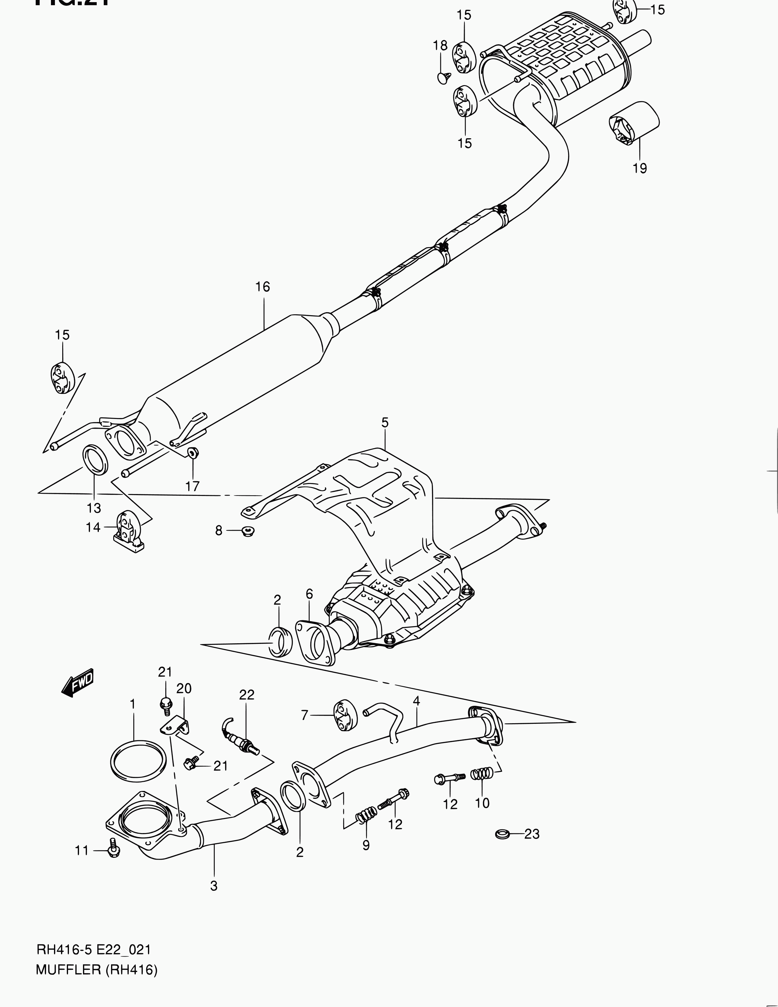 Suzuki 14492-65G00 - Arc amortizor zgomot aaoparts.ro