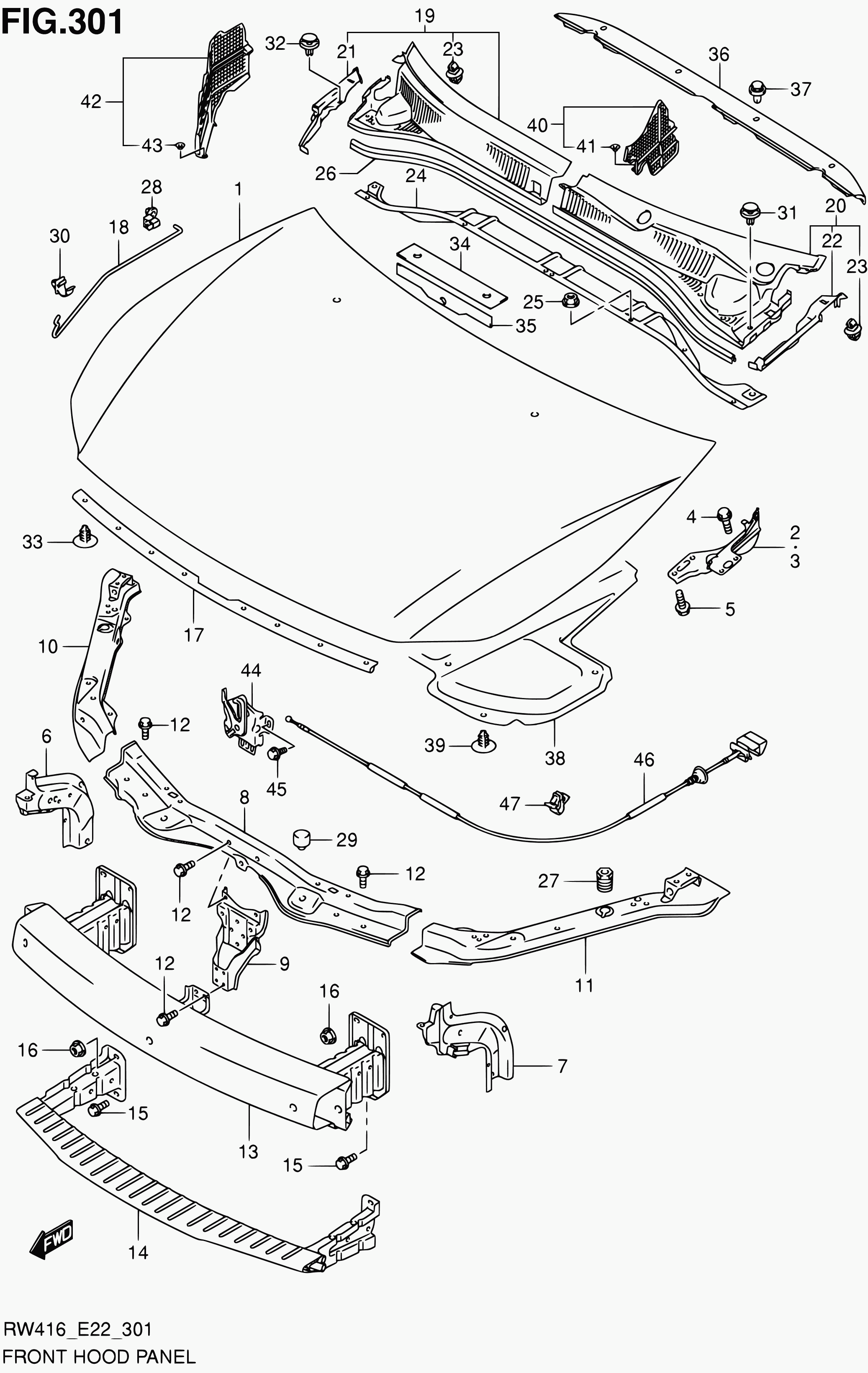 FIAT 57300-79J00 - Capota motor aaoparts.ro