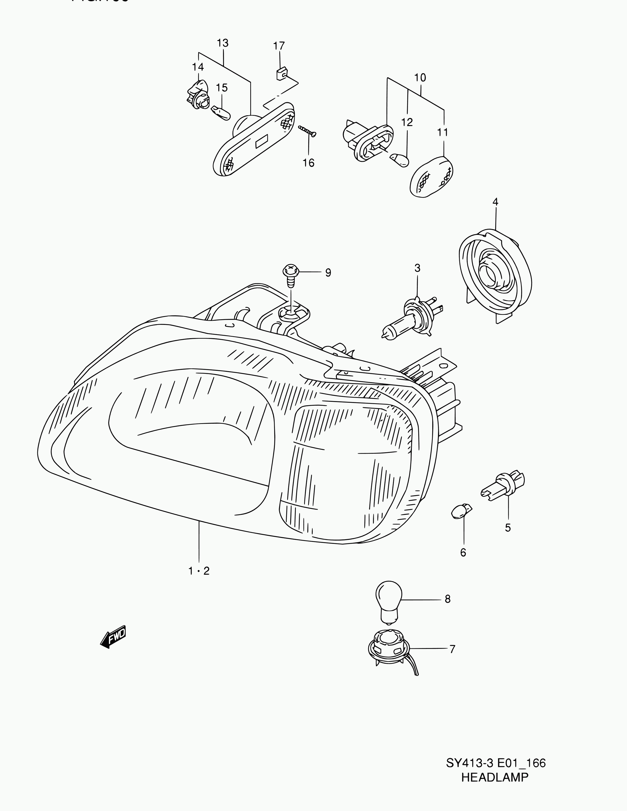 Suzuki 09471-12182 - Bec, proiector ceata aaoparts.ro