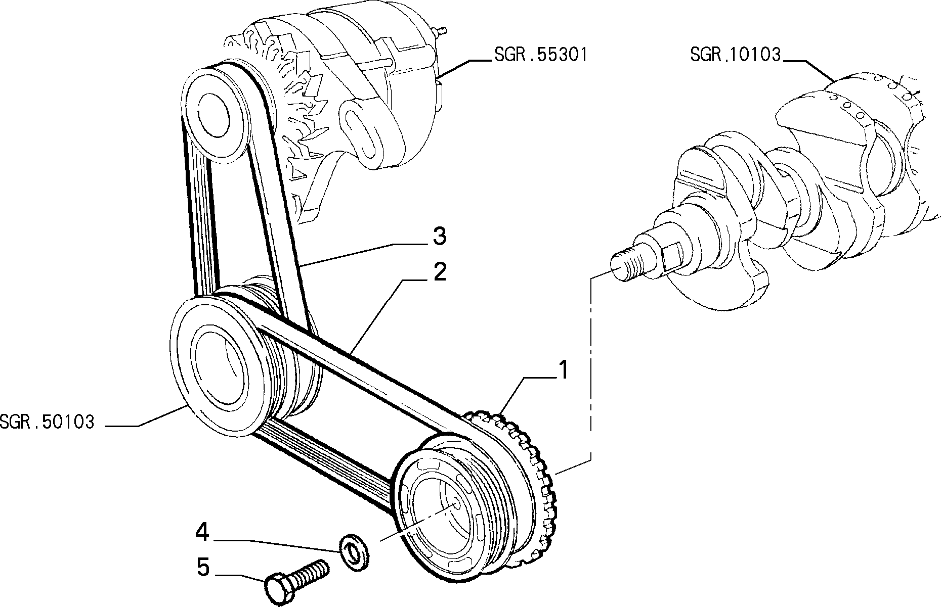 Lancia 71718838 - Curea transmisie cu caneluri aaoparts.ro