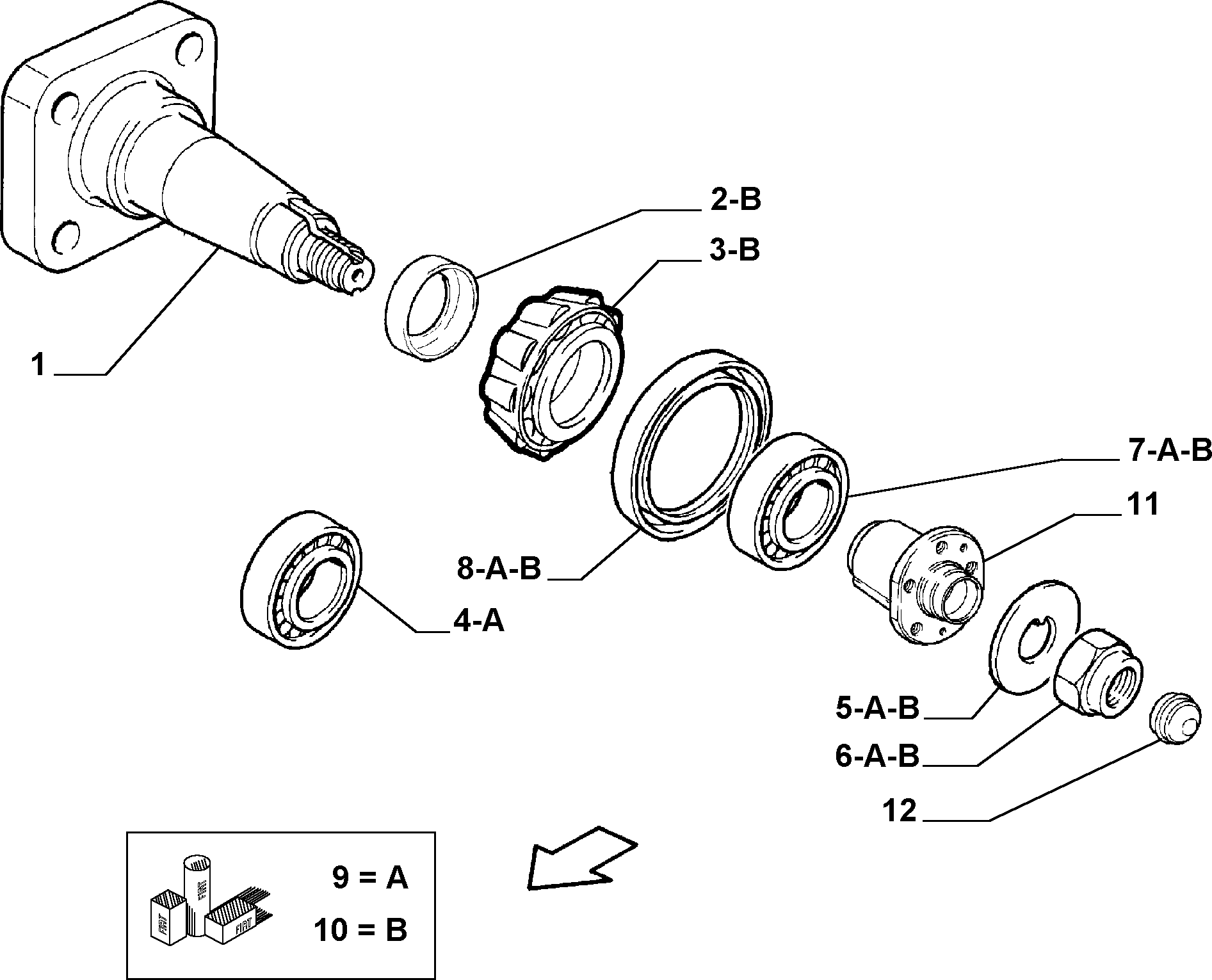 FIAT 4470124 - Set rulment roata aaoparts.ro