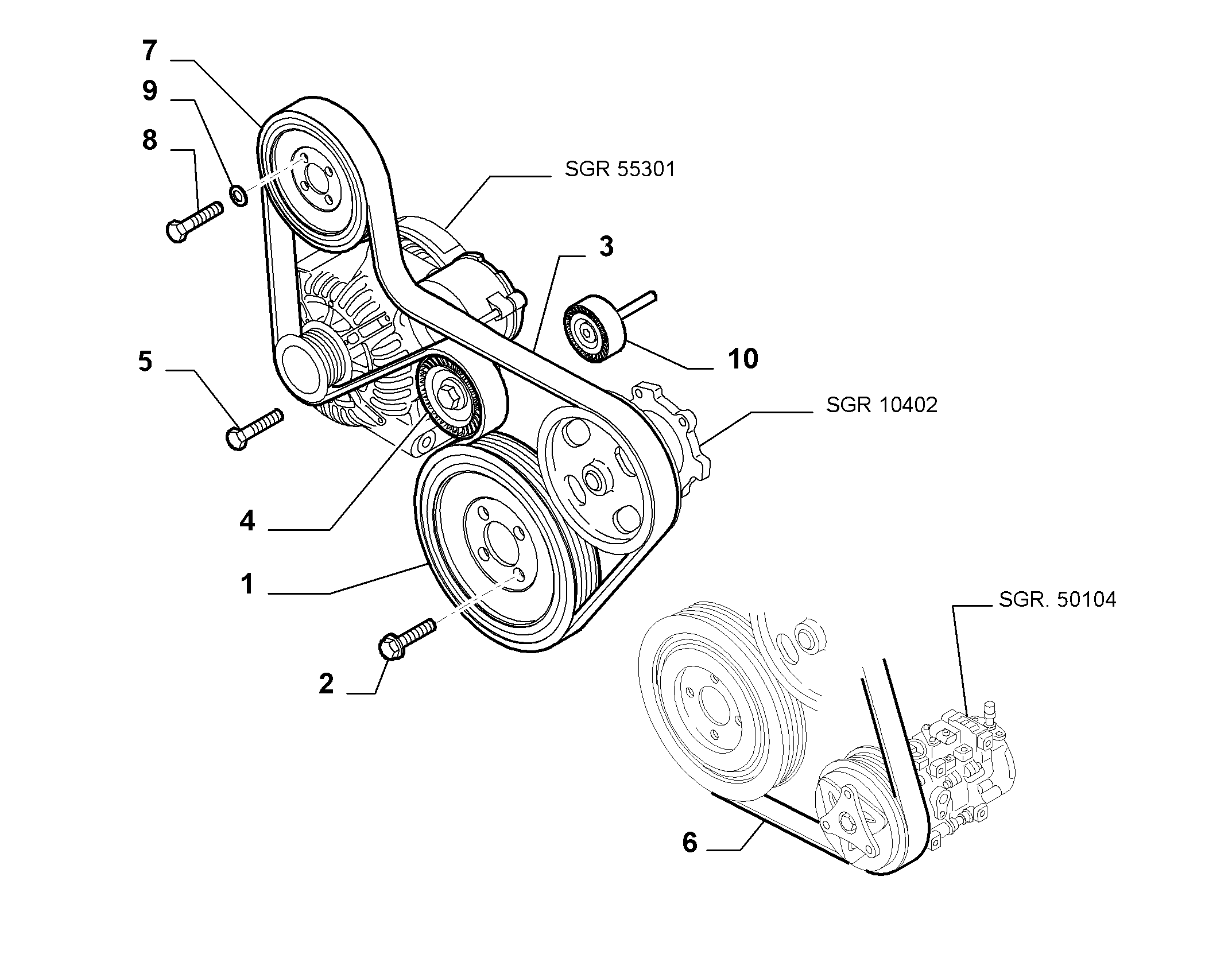 Vauxhall 55218886 - Curea transmisie cu caneluri aaoparts.ro