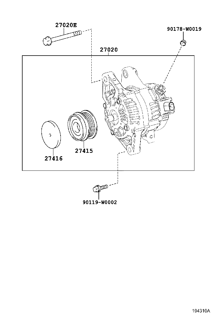 TOYOTA 27415-0W220 - Fulie, alternator aaoparts.ro