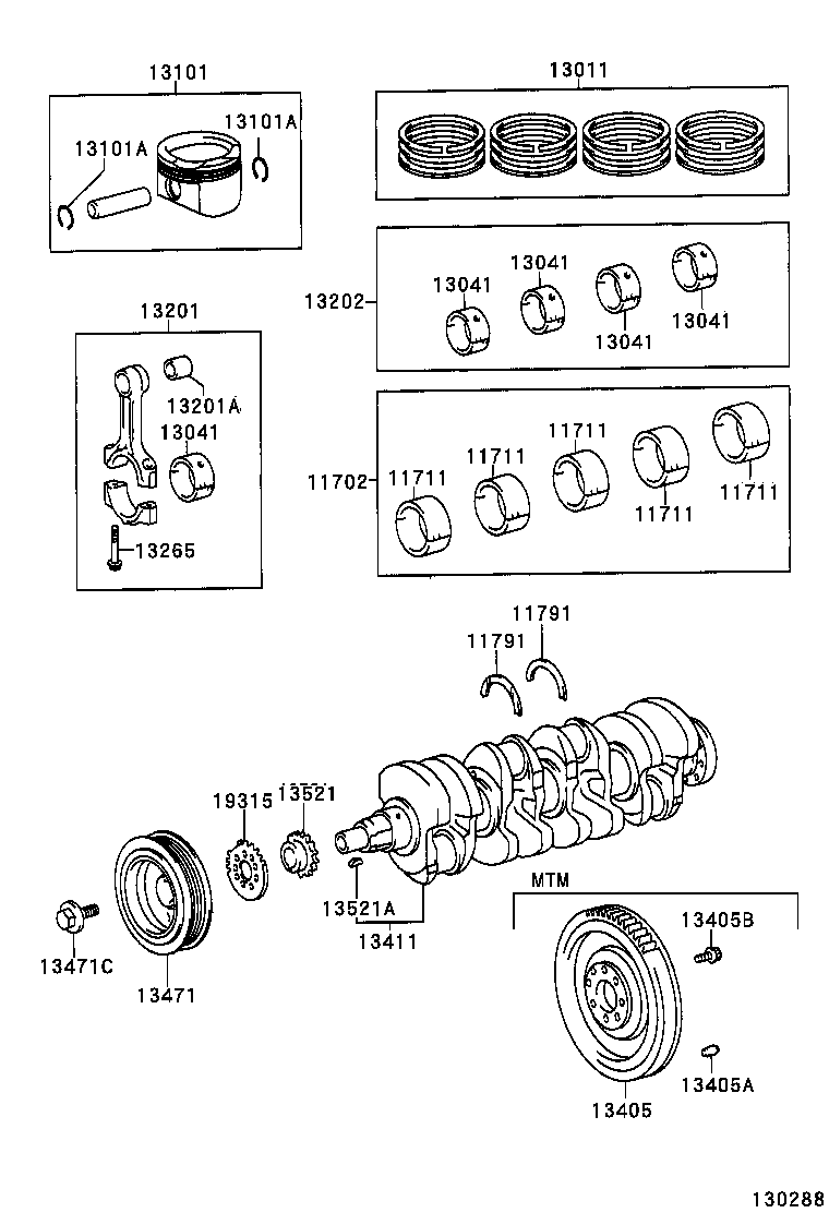 TOYOTA 1301122090 - Set segmenti piston aaoparts.ro
