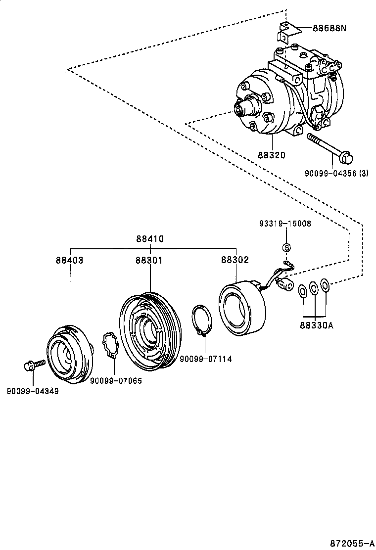 TOYOTA 88320-2B350 - Compresor, climatizare aaoparts.ro