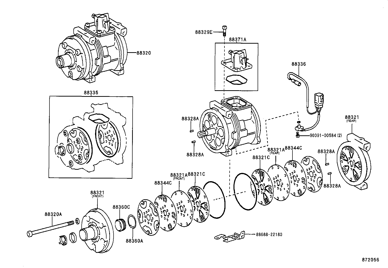 TOYOTA 88320-2B350 - Compresor, climatizare aaoparts.ro