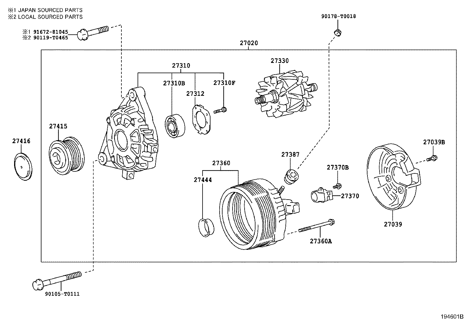 LEXUS 27415-0L050 - Fulie, alternator aaoparts.ro