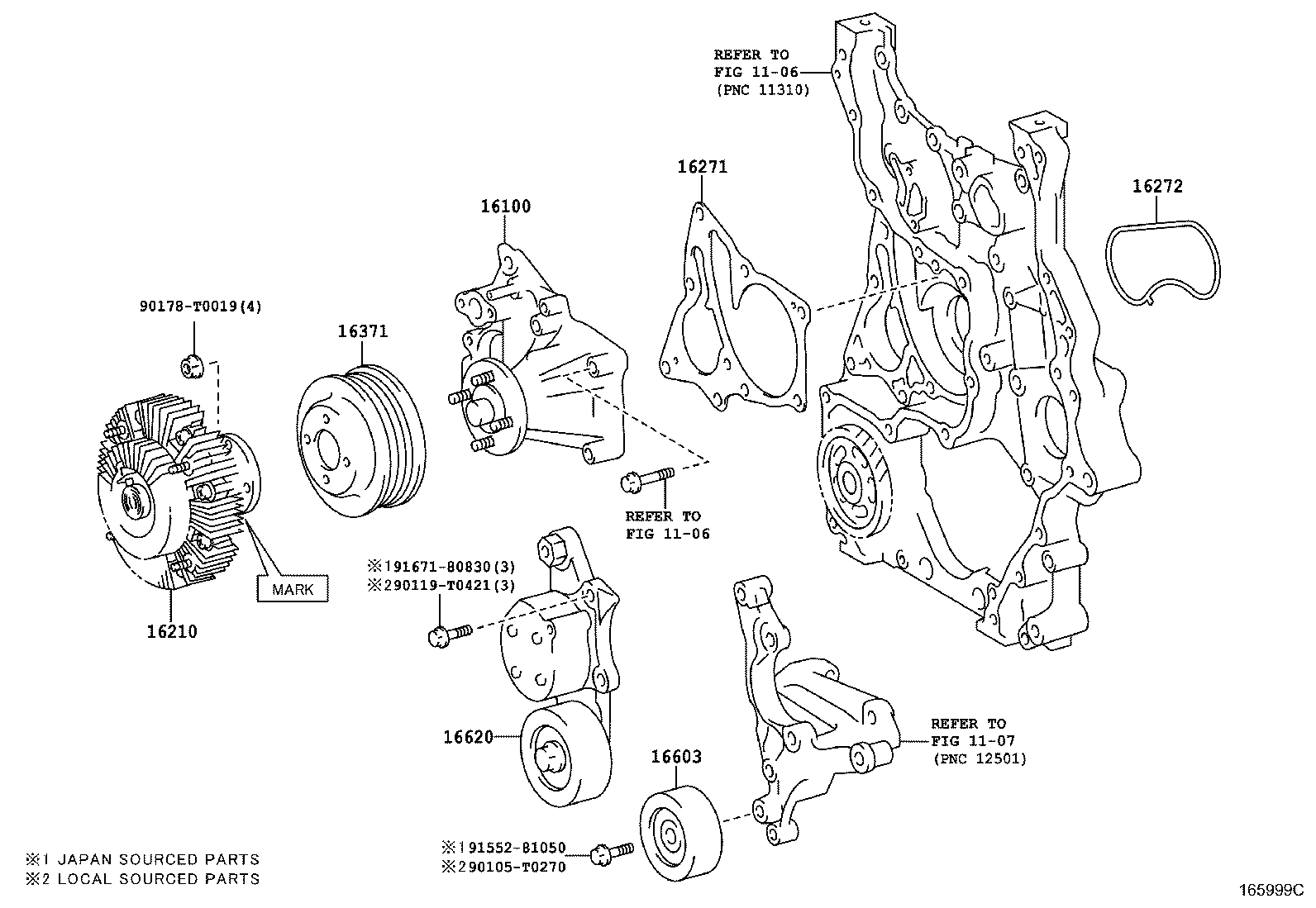 TOYOTA 16603-0C013 - Rola ghidare / conducere, curea transmisie aaoparts.ro