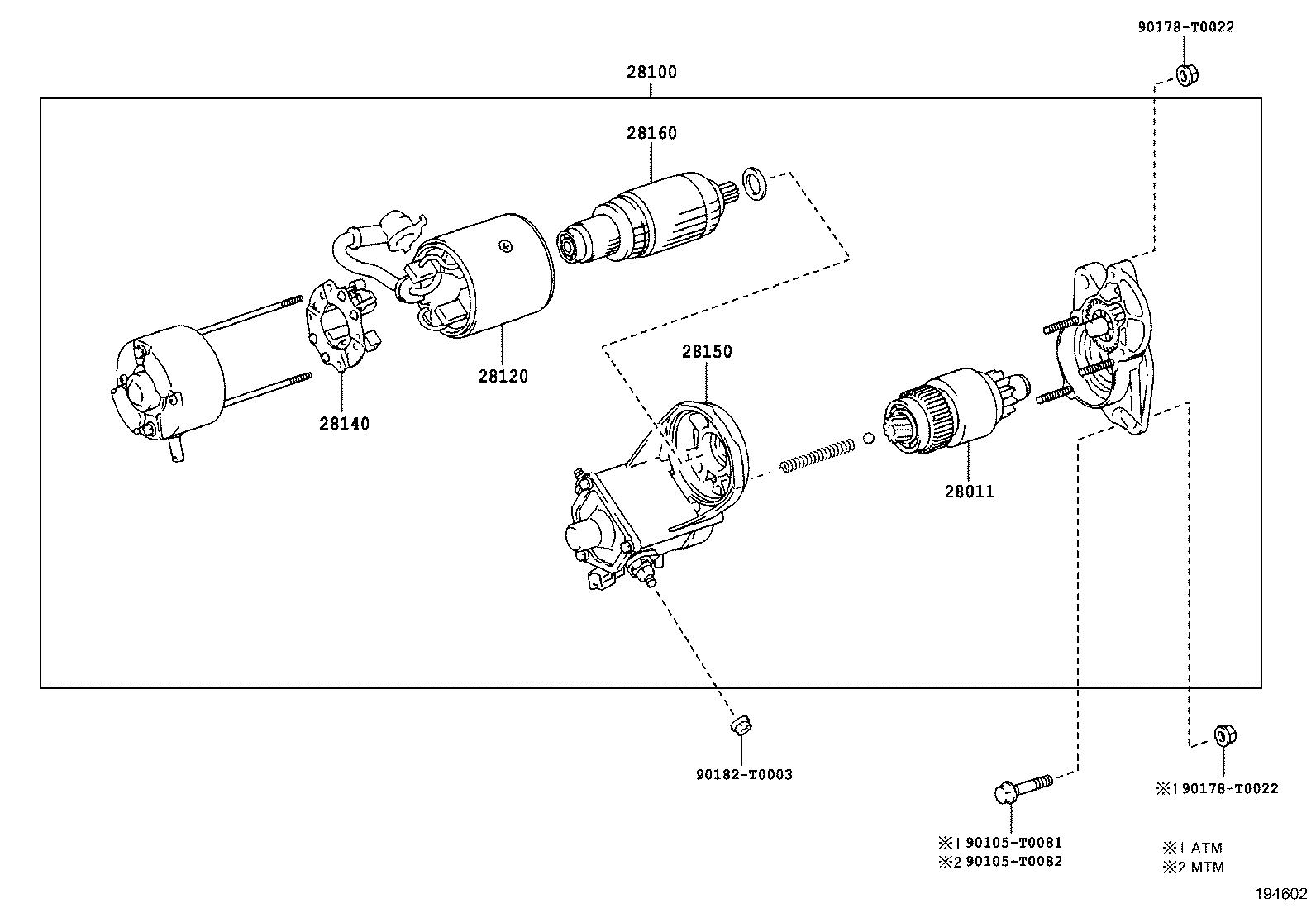 TOYOTA 281000L052 - Starter aaoparts.ro