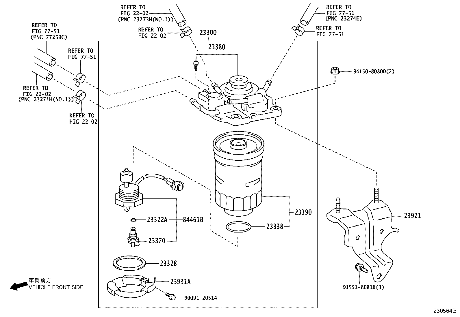 TOYOTA 2330030340 - Filtru combustibil aaoparts.ro