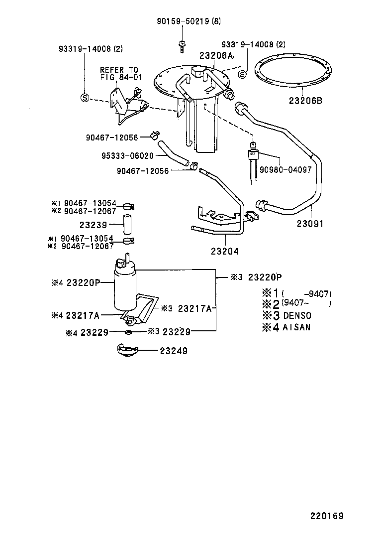 TOYOTA 2322074020 - Pompa combustibil aaoparts.ro