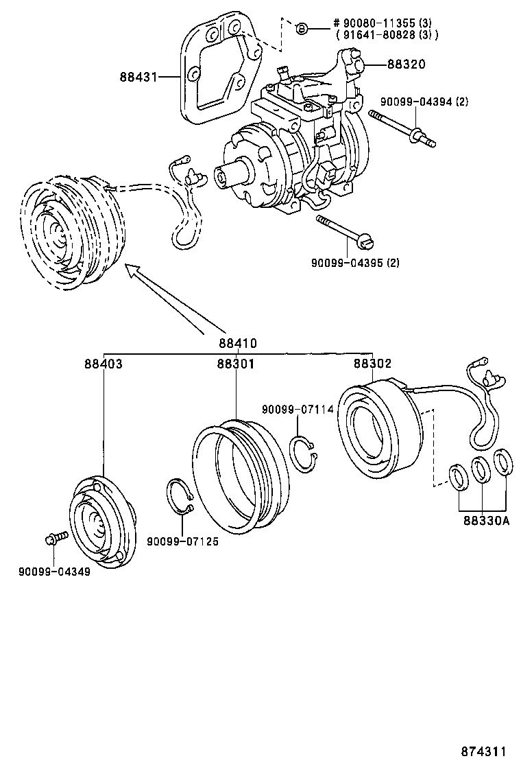 TOYOTA 88320-33120 - Compresor, climatizare aaoparts.ro