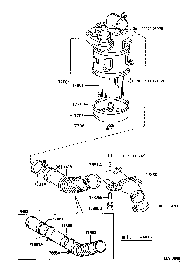 TOYOTA 17801-54100 - Filtru aer aaoparts.ro