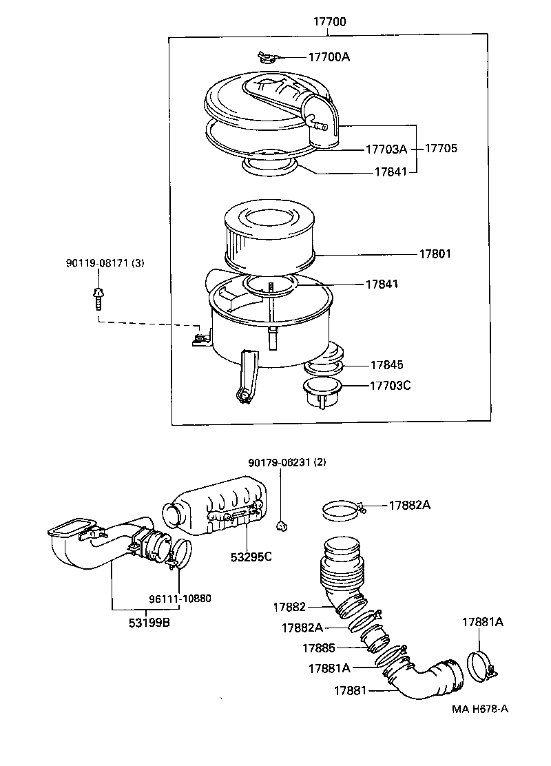 TOYOTA 17801-68030 - Filtru aer aaoparts.ro