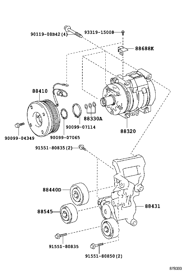 TOYOTA 88320-6A480 - Compresor, climatizare aaoparts.ro