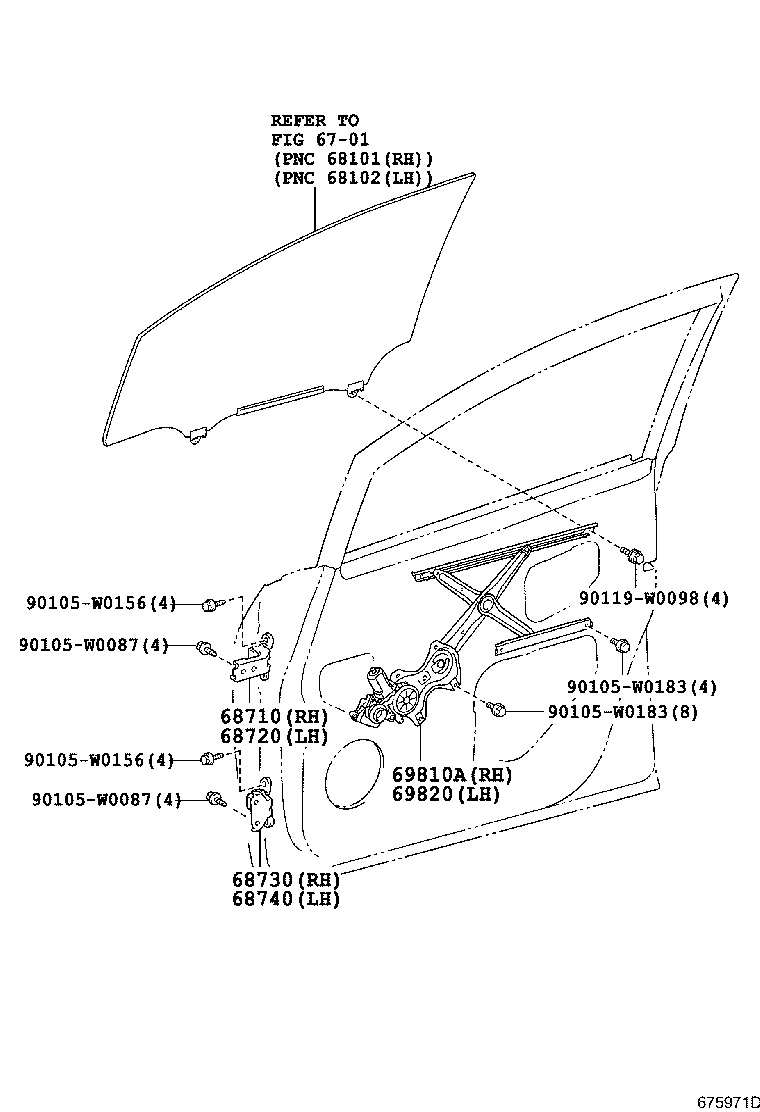 TOYOTA 68720-02060 - Balama usa aaoparts.ro