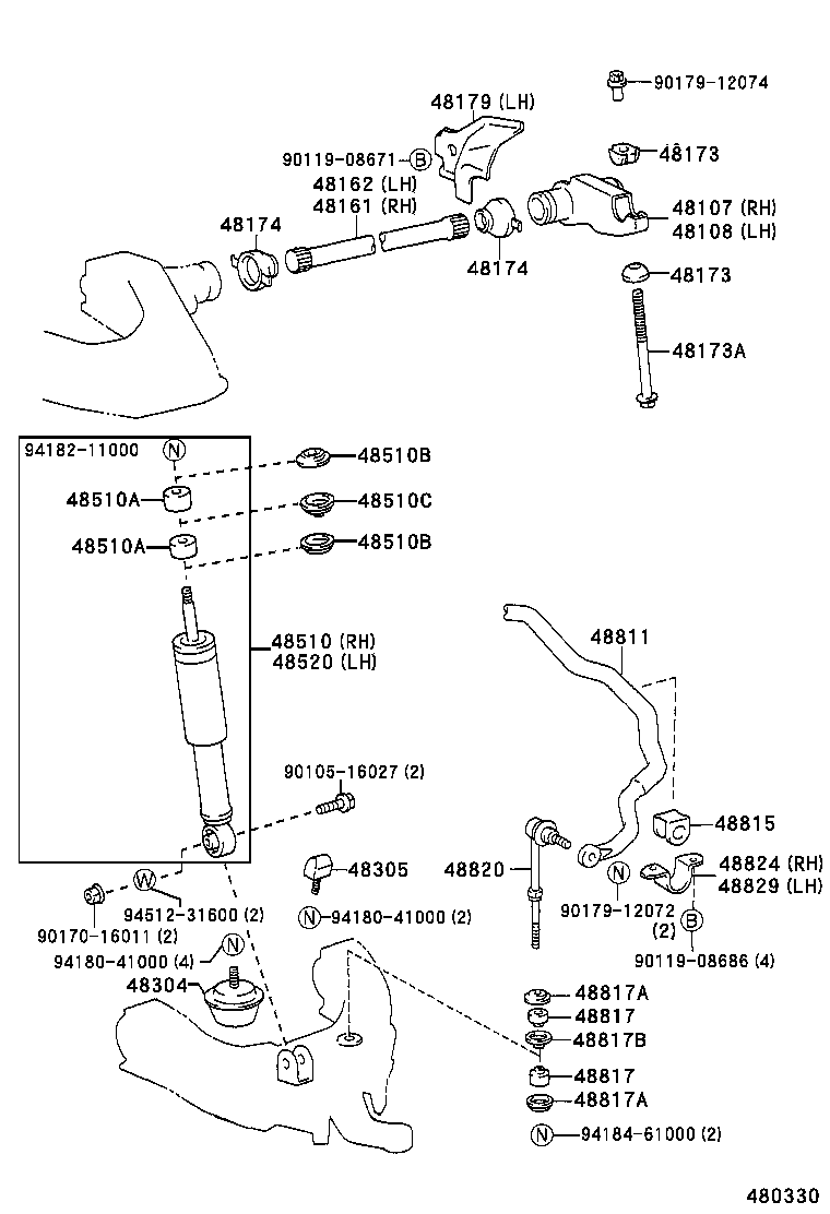 TOYOTA 48511-80005 - Amortizor aaoparts.ro