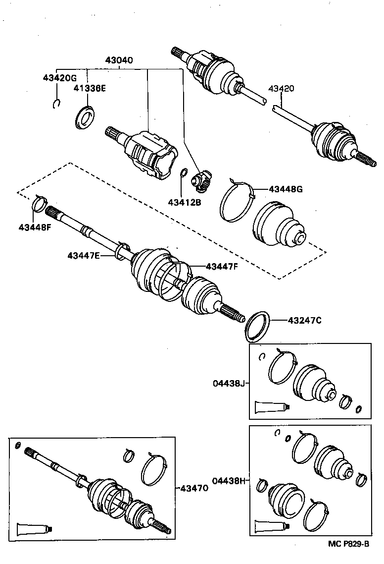 TOYOTA 04438-05020 - Burduf cauciuc, articulatie planetara aaoparts.ro