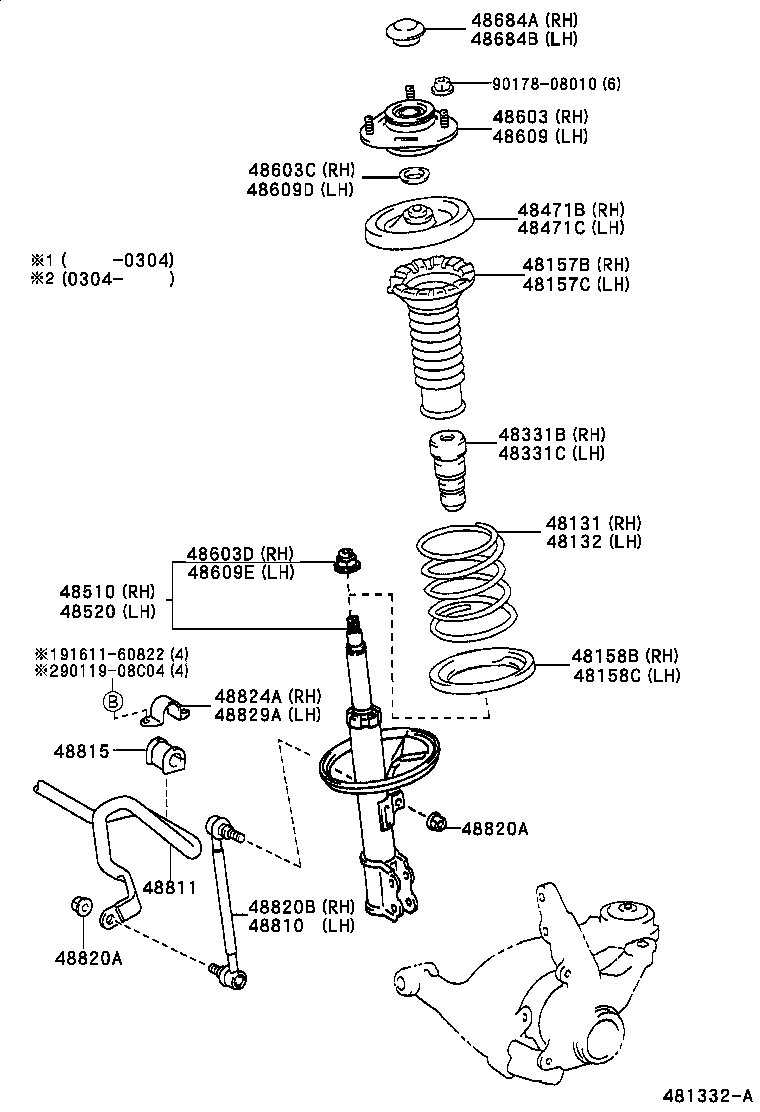 TOYOTA 4815847010 - Tampon cauciuc, suspensie aaoparts.ro