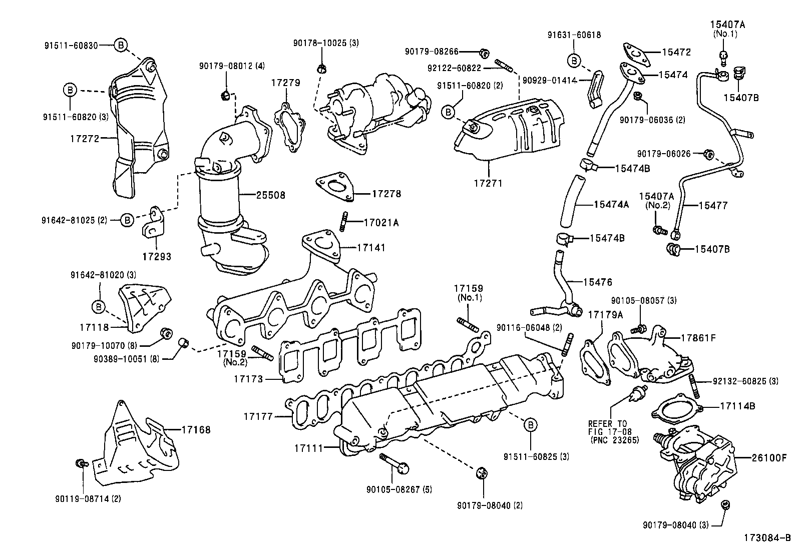 TOYOTA 17173-27010 - Garnitura, galerie evacuare aaoparts.ro