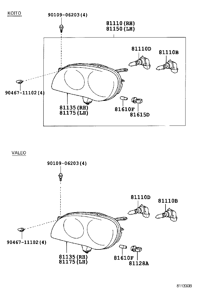 TOYOTA 90080-81081 - Bec, proiector ceata aaoparts.ro