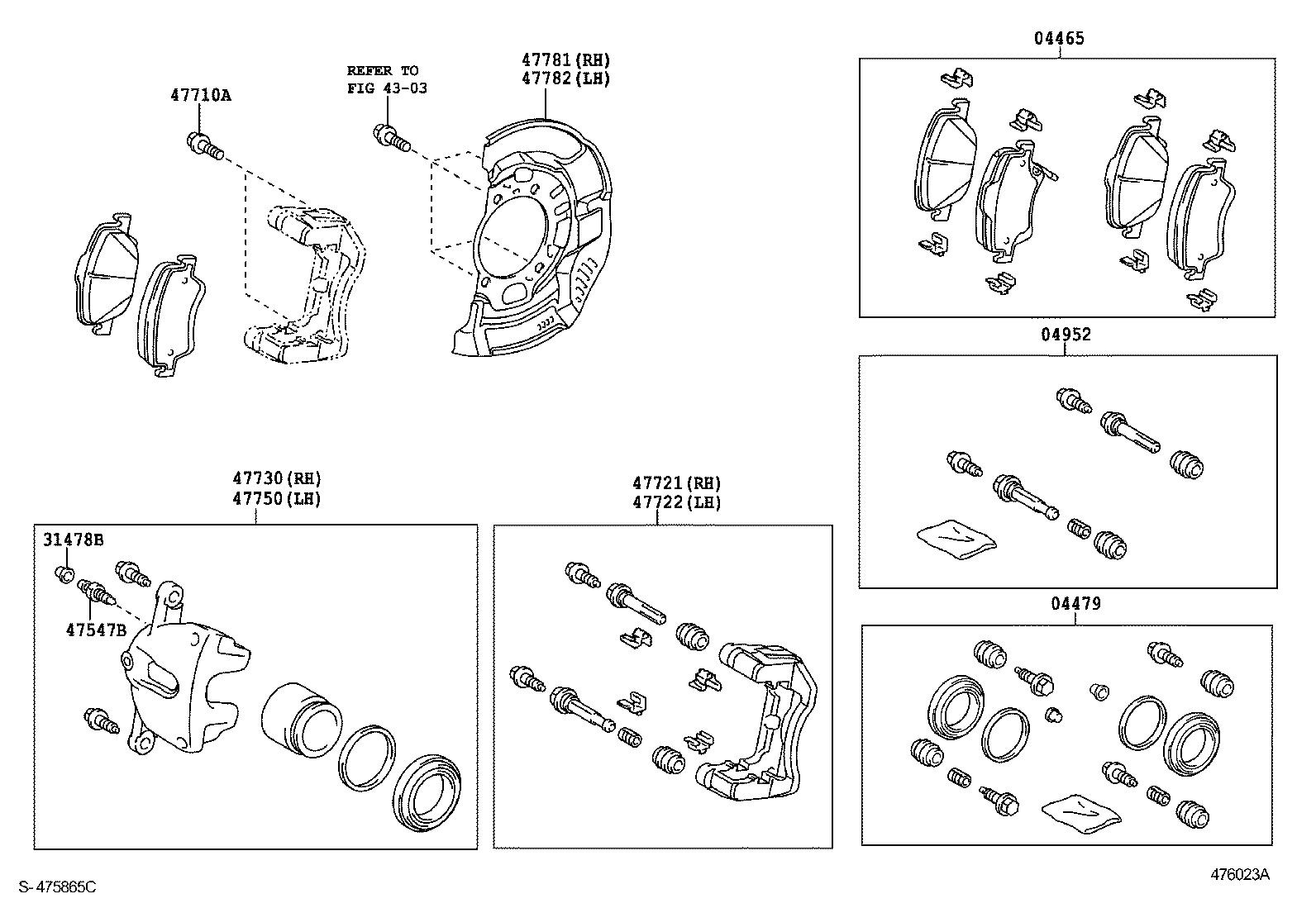 TOYOTA 0446502370 - Set placute frana,frana disc aaoparts.ro