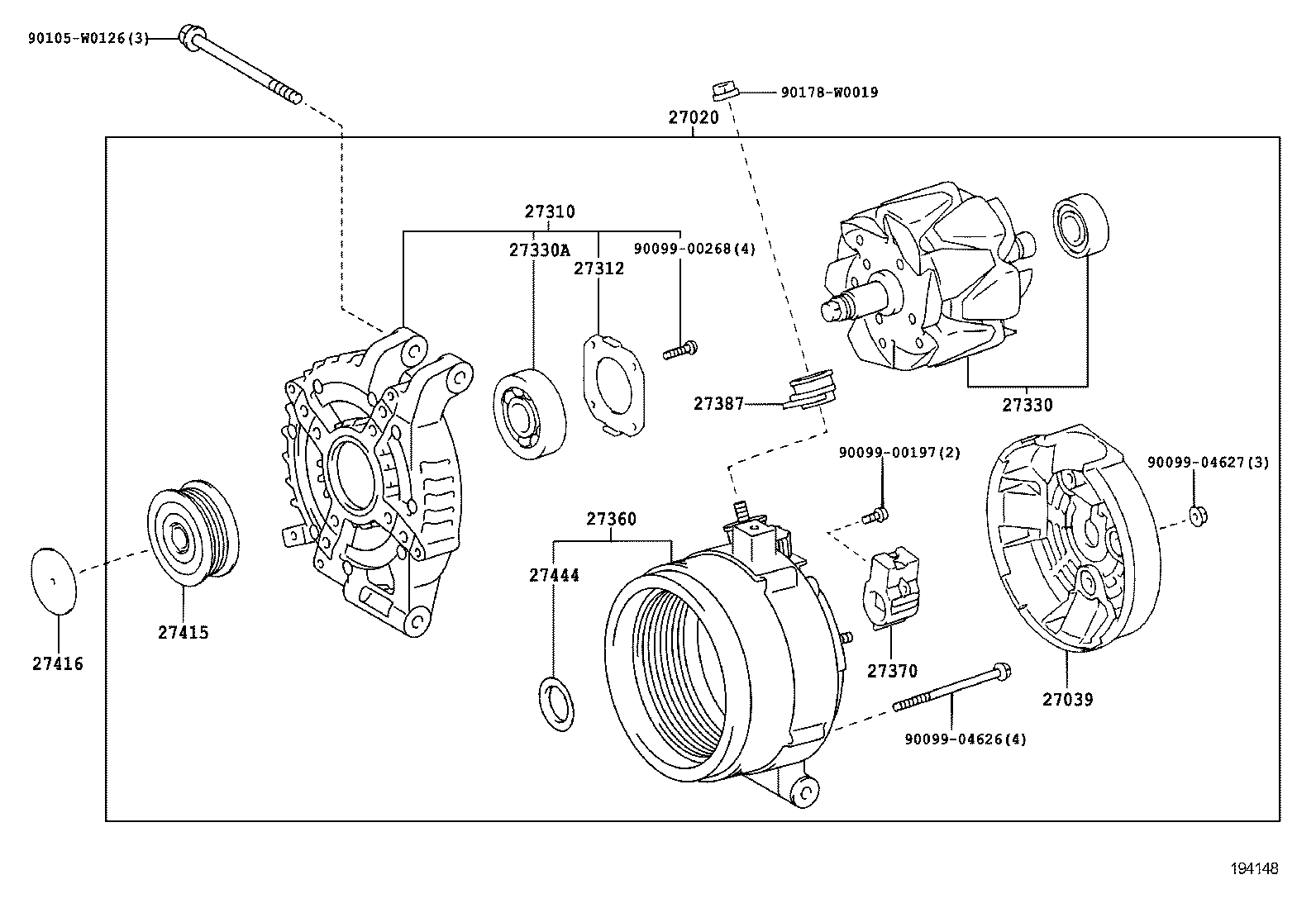 TOYOTA 270600R080 - Generator / Alternator aaoparts.ro