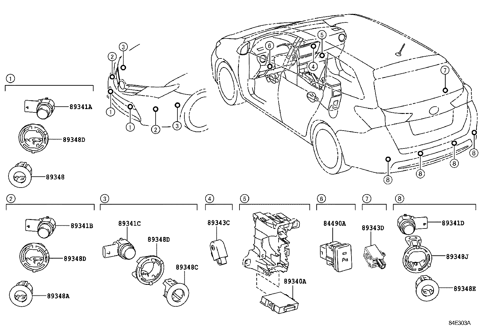TOYOTA 89341-05010-C0 - Sensor, ajutor parcare aaoparts.ro