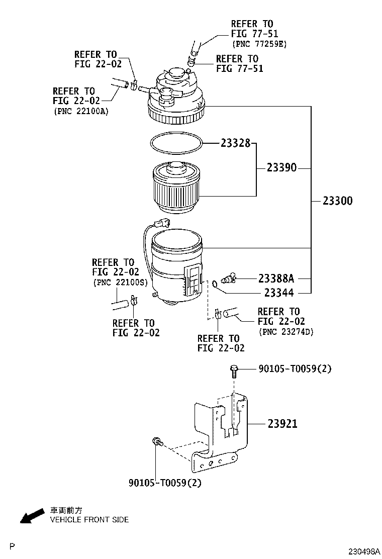 TOYOTA 233000L030 - Filtru combustibil aaoparts.ro