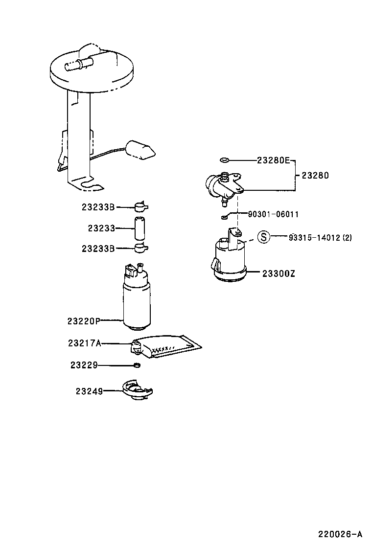 TOYOTA 23217-03030 - Pompa combustibil aaoparts.ro