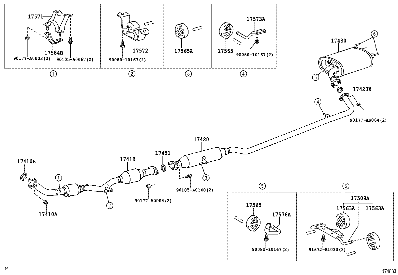 TOYOTA 17565-0P040 - Cuzinet, stabilizator aaoparts.ro