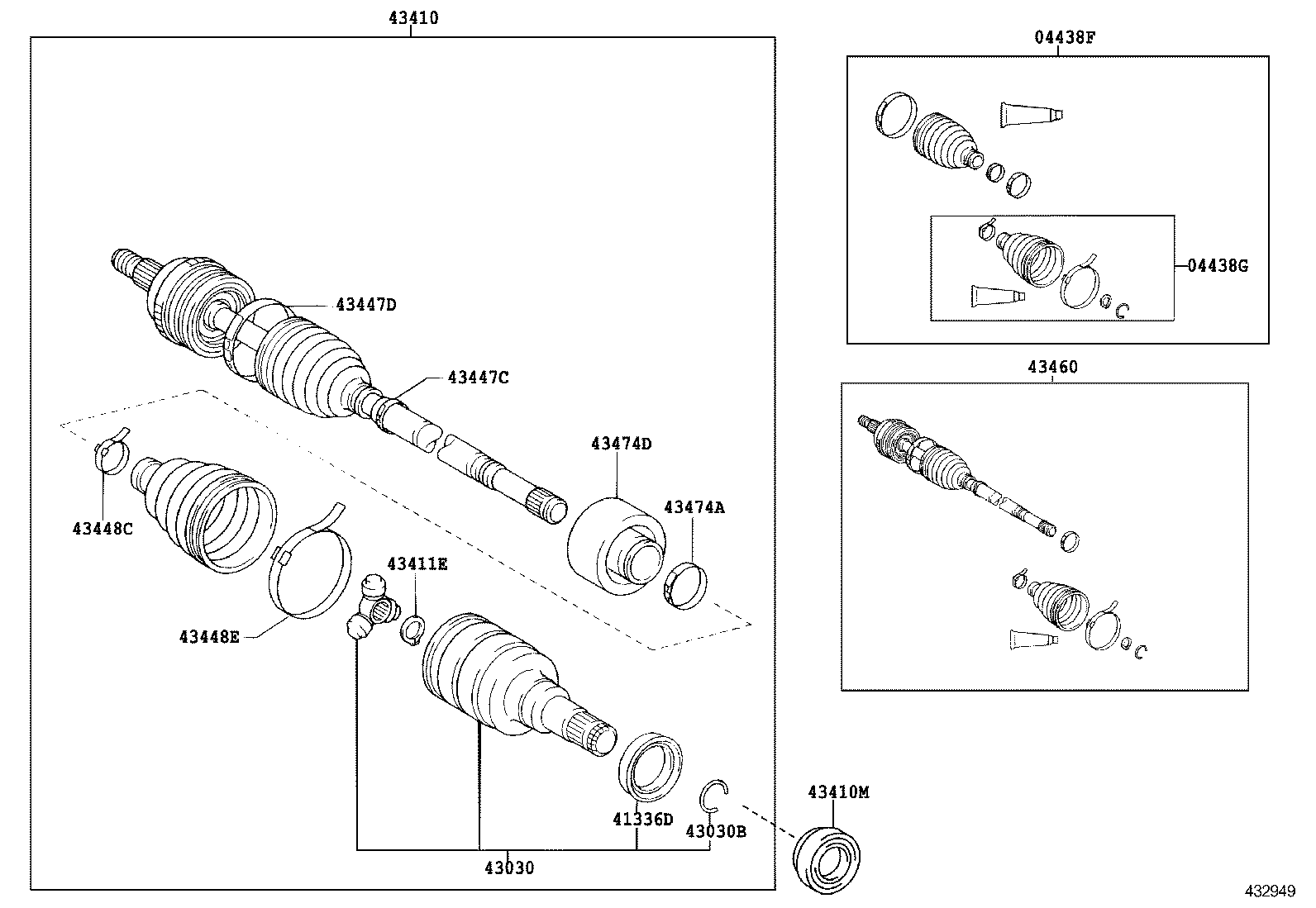 TOYOTA 04438-52041 - Burduf cauciuc, articulatie planetara aaoparts.ro