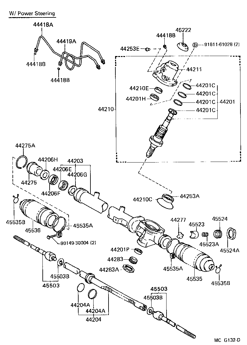 TOYOTA 45535-20050 - Ansamblu burduf, directie aaoparts.ro