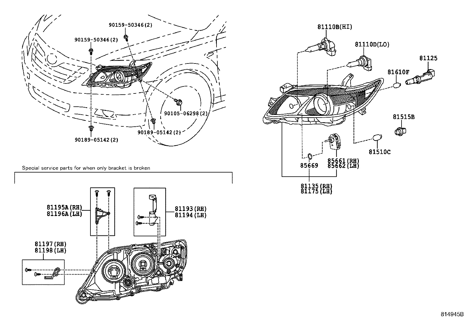 TOYOTA 90981-13085 - Bec, far pentru viraje aaoparts.ro