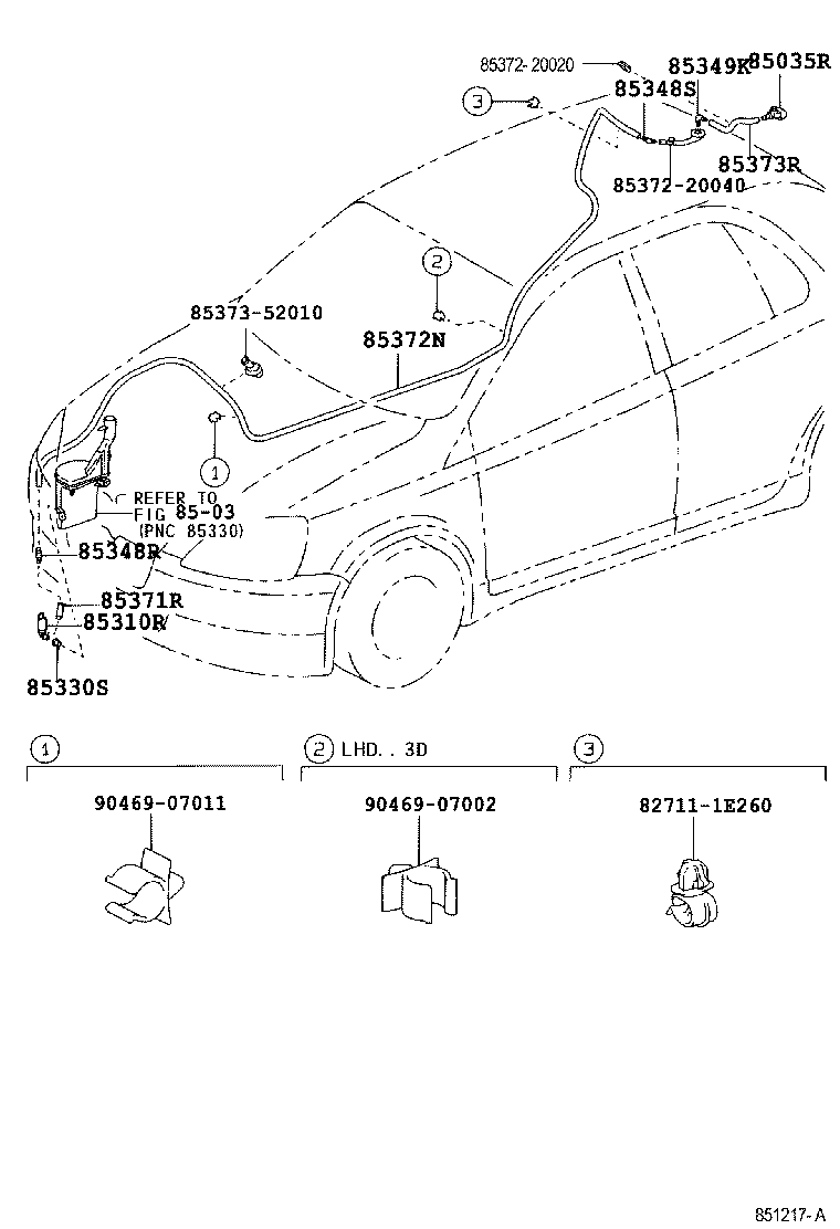 TOYOTA 85340-05010 - Pompa de apa,spalare parbriz aaoparts.ro