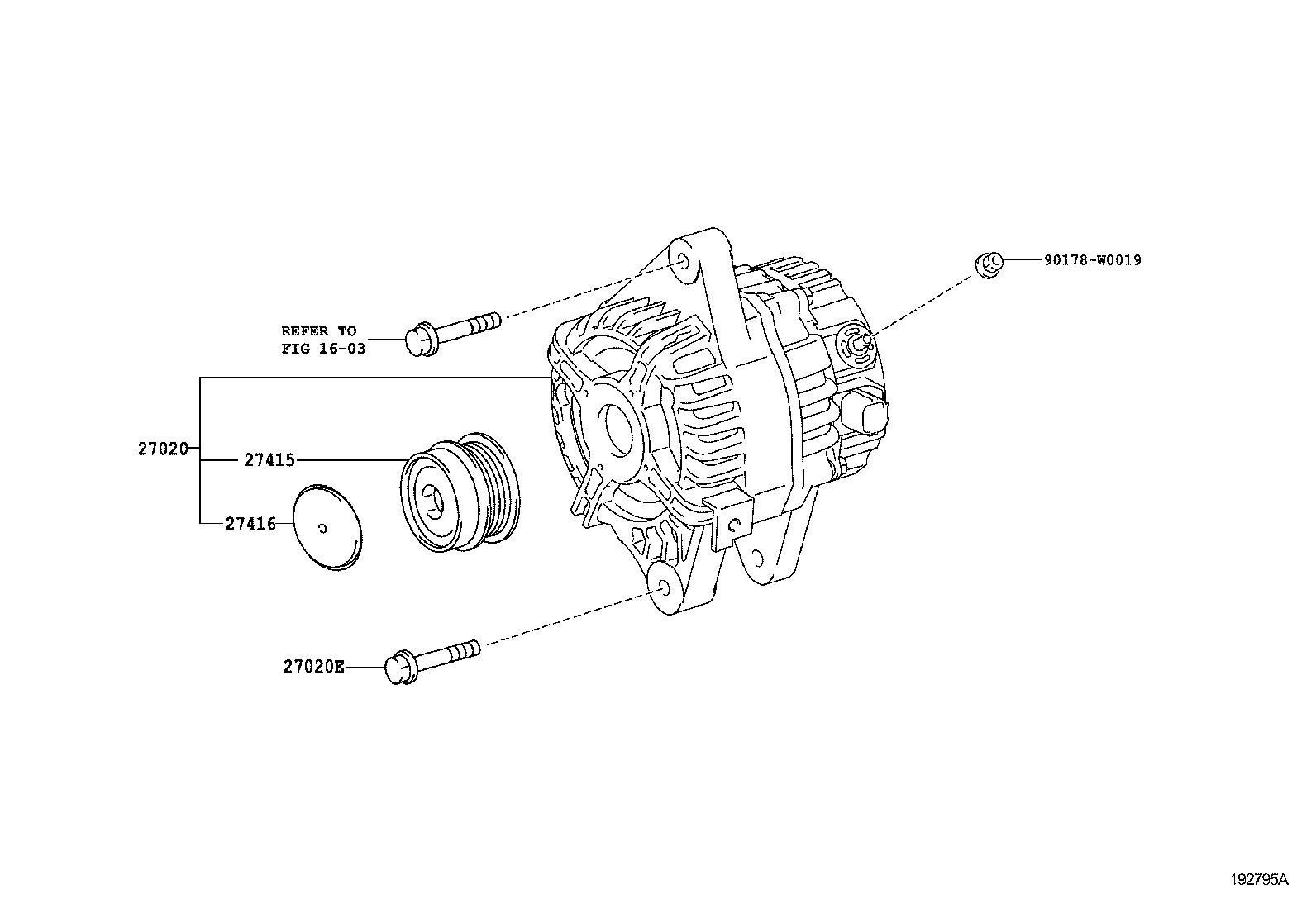 LEXUS 27060-0T050 - Fulie, alternator aaoparts.ro