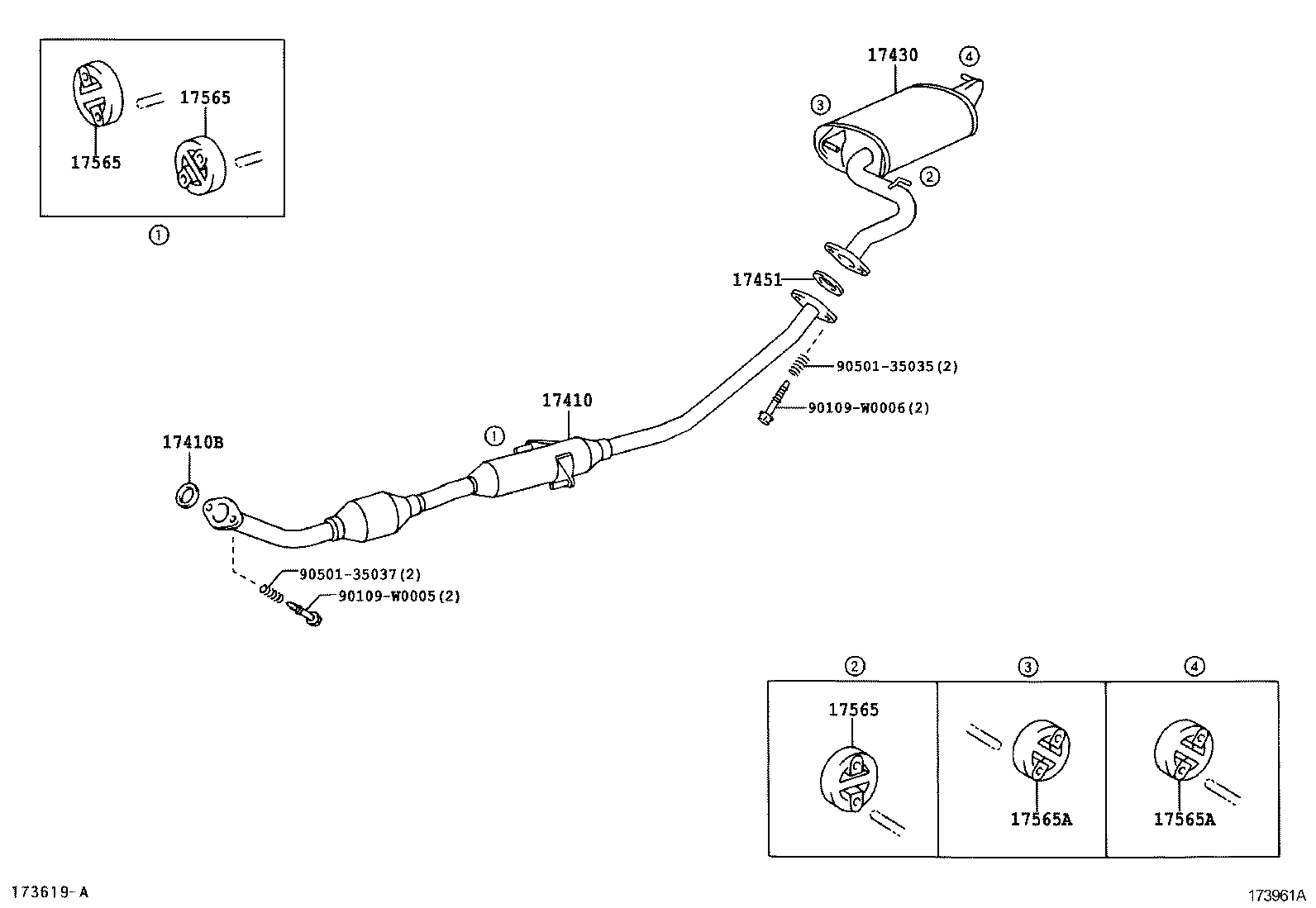 TOYOTA 17565-0D030 - Cuzinet, stabilizator aaoparts.ro