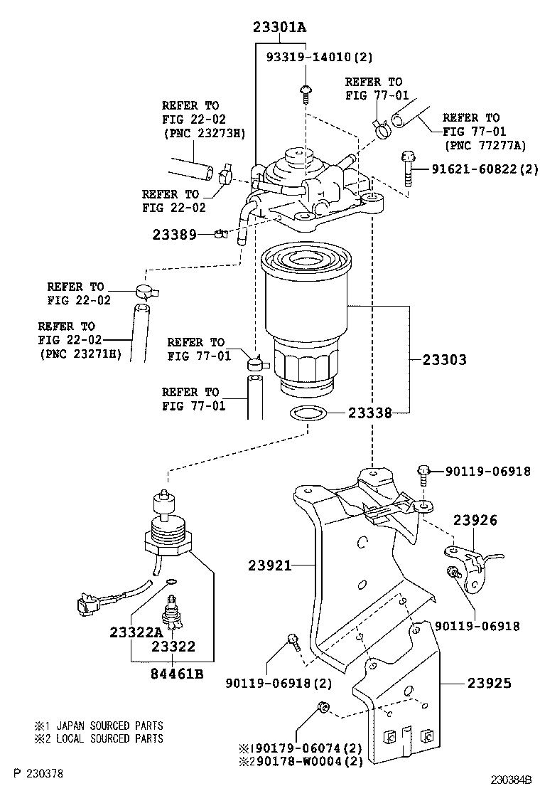 TOYOTA 23390-33020 - Filtru combustibil aaoparts.ro