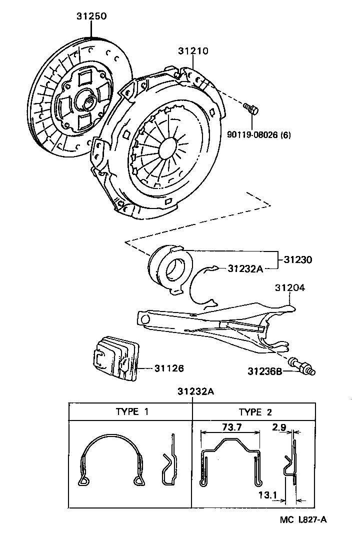 TOYOTA 31250-20172 - Disc ambreiaj aaoparts.ro