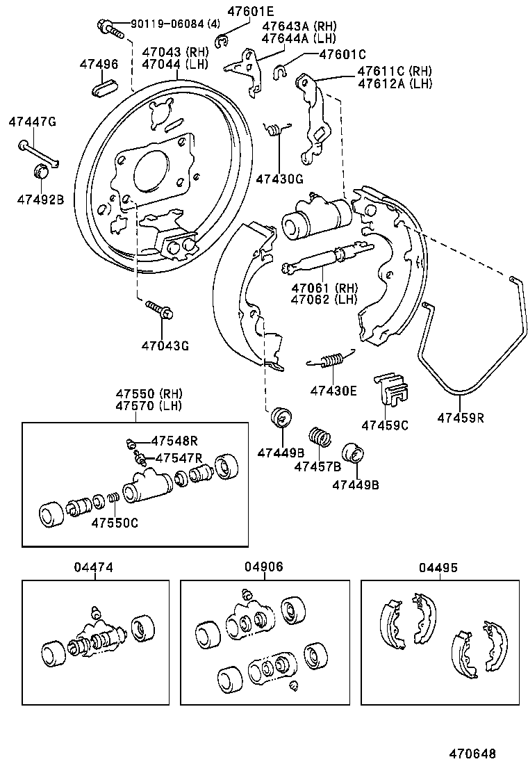 TOYOTA 47449-30030 - Set accesorii, saboti frana parcare aaoparts.ro