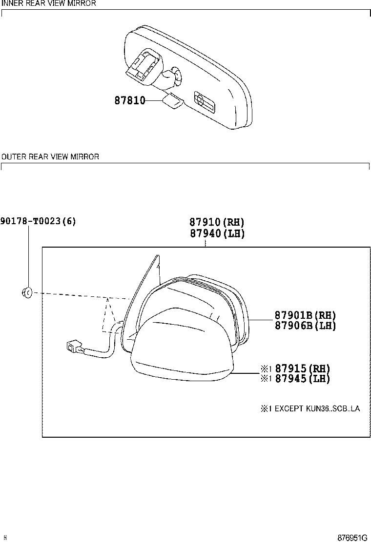 TOYOTA 879400K051 - Oglinda exterioara aaoparts.ro