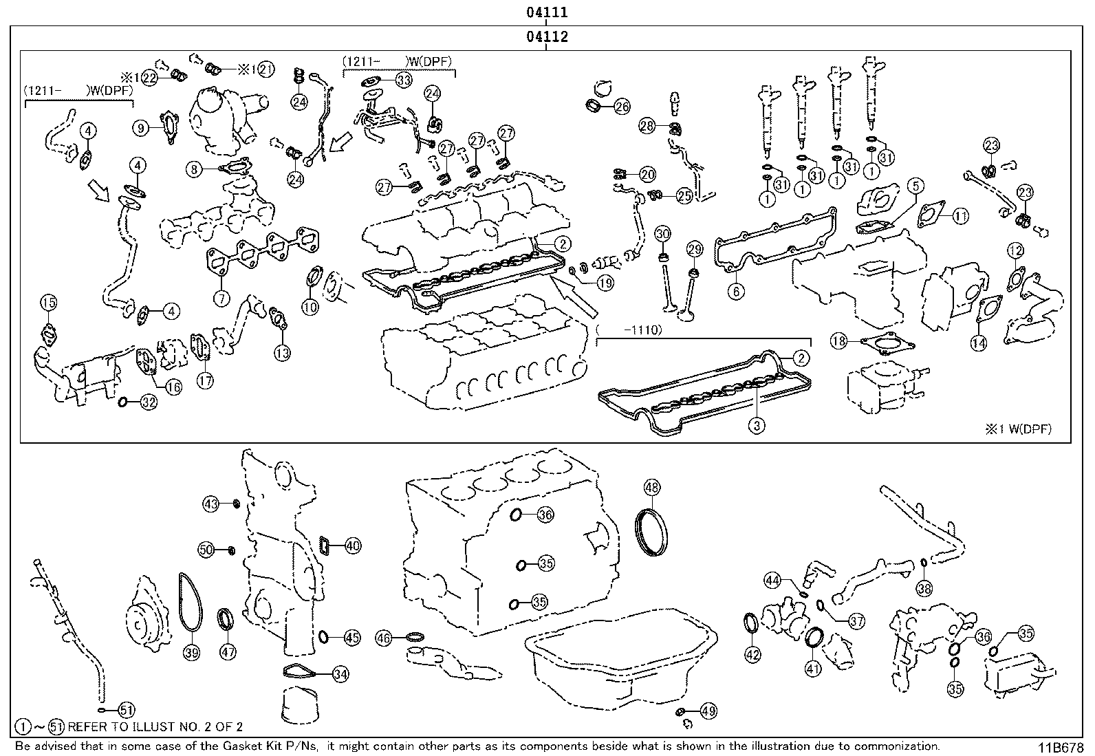 TOYOTA 04111-0R180 - Set garnituri complet, motor aaoparts.ro